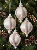 4in Round Rhinestone Wrapped White Hanging Decorative Ornament Decor Jamali Garden