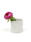 4in Tall Gloss White Ceramic Cylinder Decor Jamali Garden