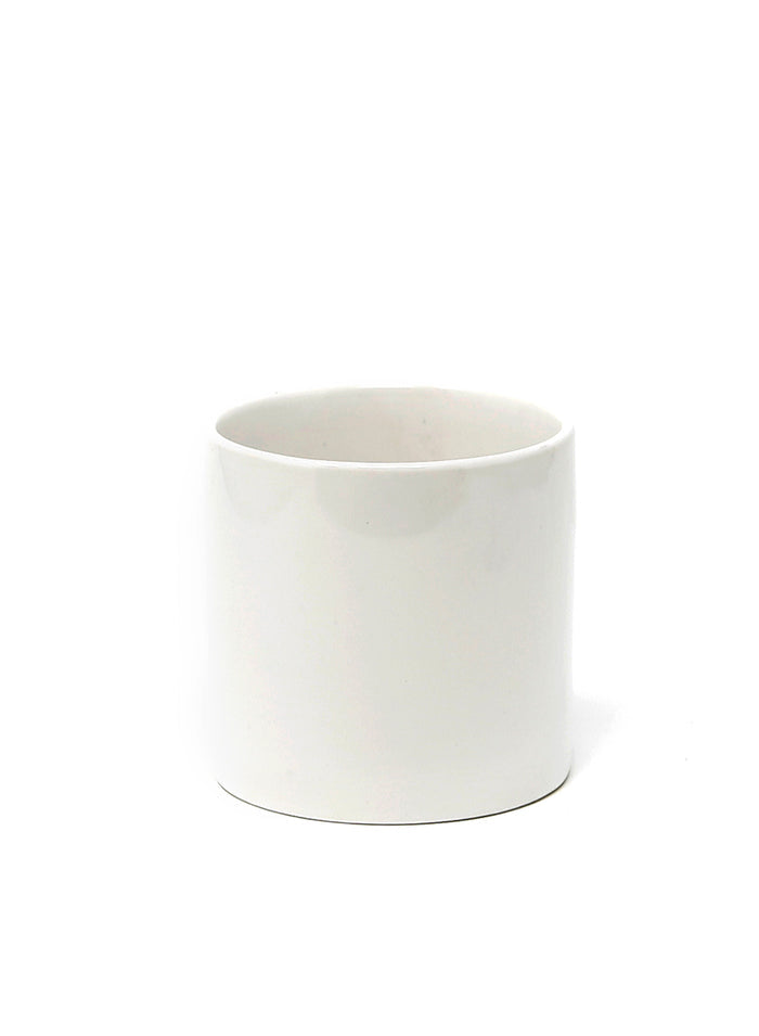 4in Tall Gloss White Ceramic Cylinder Decor Jamali Garden
