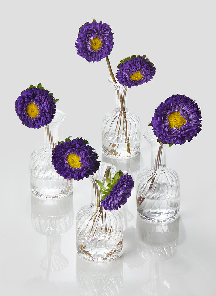 4in Tall Optical Glass Cylinder Bud Vase, Set of 4 Decor Jamali Garden