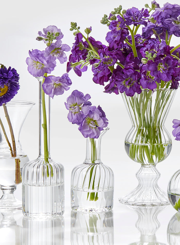 4in Tall Optical Glass Cylinder Bud Vase, Set of 4 Decor Jamali Garden