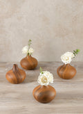 4in Tall Shobu Dark Walnut Look Ceramic Bud Vase, Set of 4 Decor Jamali Garden
