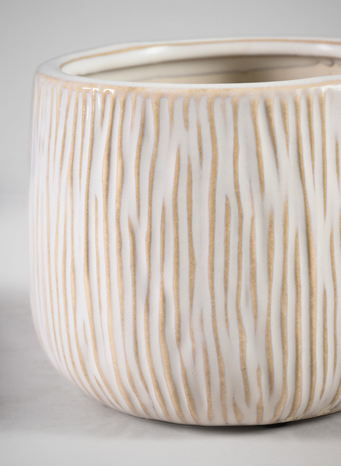 4in Wide Faro Aged White Ceramic Bowl Decor Jamali Garden