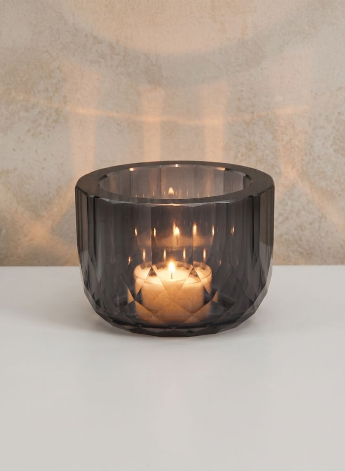 4in Wide Spray Grey Glass Crystal Bowl Decor Jamali Garden