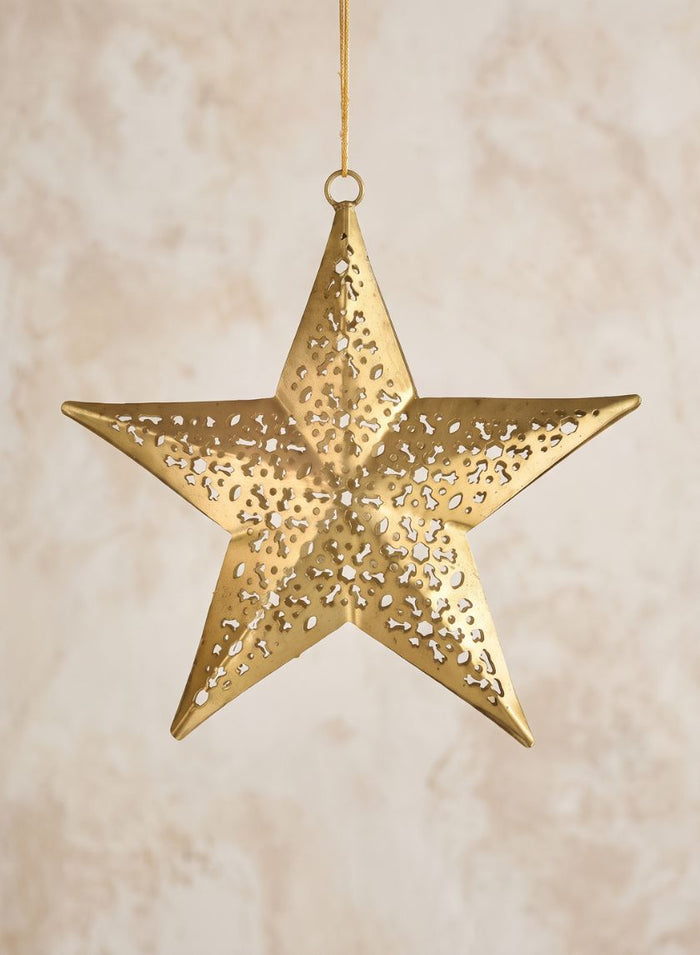 5 1/2in Wide Gold Iron Star Ornament Decor Jamali Garden