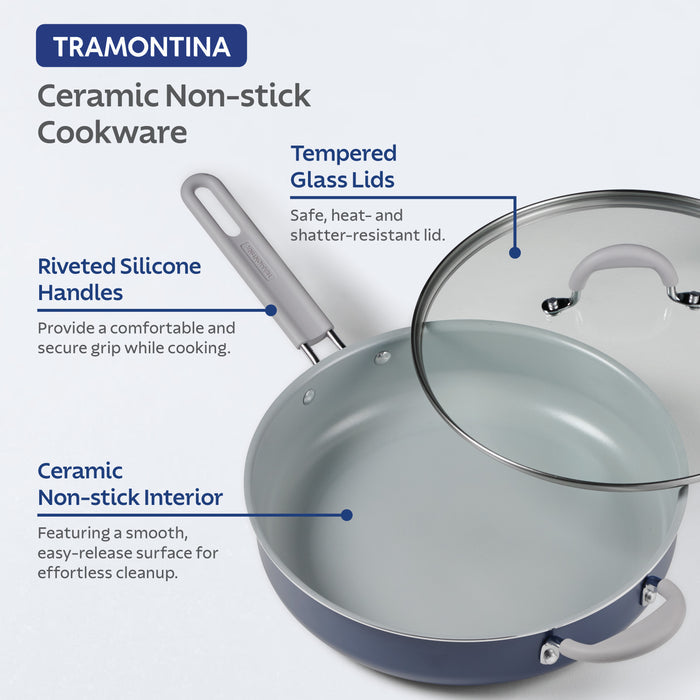 5-Quart Ceramic Covered Jumbo Cooker – Bering Sea Blue