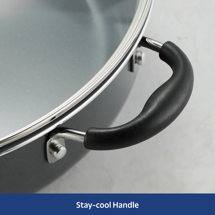 5 Quart Ceramic Nonstick Jumbo Cooker, Steel Gray