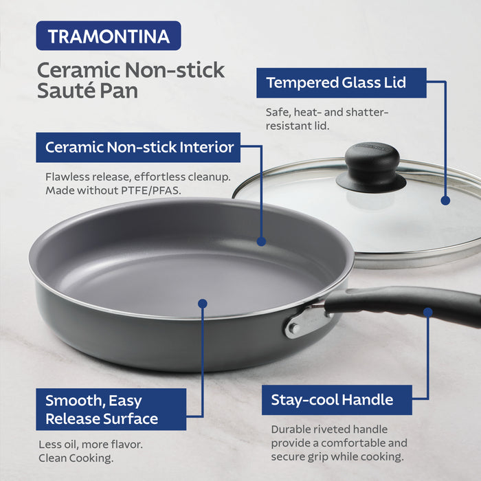 5 Quart Ceramic Nonstick Jumbo Cooker, Steel Gray