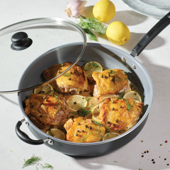 5 Quart Ceramic Nonstick Jumbo Cooker, Steel Gray