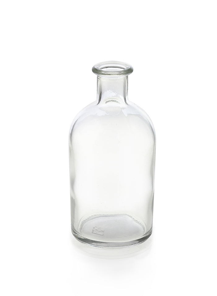 5.25in Tall Clear Medicine Bottle Bud Glass Vase, Set of 6 Decor Jamali Garden