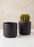 5.25in Tall Florist Choice Matte Black Ceramic Cylinder, Set of 2 Decor Jamali Garden