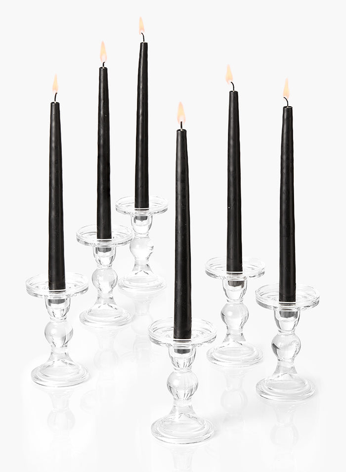 5.5in Tall Clear Glass Pillar Holder, Set of 6 Decor Jamali Garden