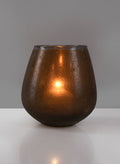 5.5in Tall Mesopotamia Bronze Balloon Glass Votive Holder Decor Jamali Garden