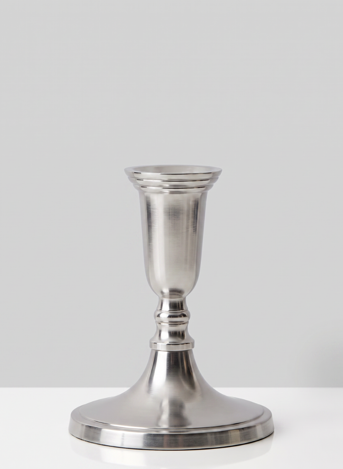 5.5in Tall Nickel Silver Candlestick Decor Jamali Garden