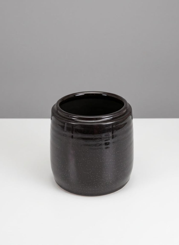 5.5in Tall Toulouse Black Ceramic Cachepot Decor Jamali Garden