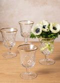5.5in Tall Versailles Goblet Gold Rim Mini Glass Urn, Set of 4 Decor Jamali Garden