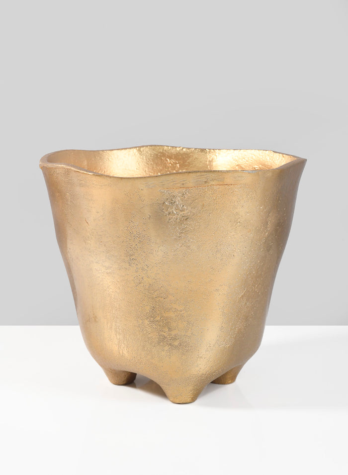 5.75in Tall Casablanca Gold Aluminum Vase Decor Jamali Garden