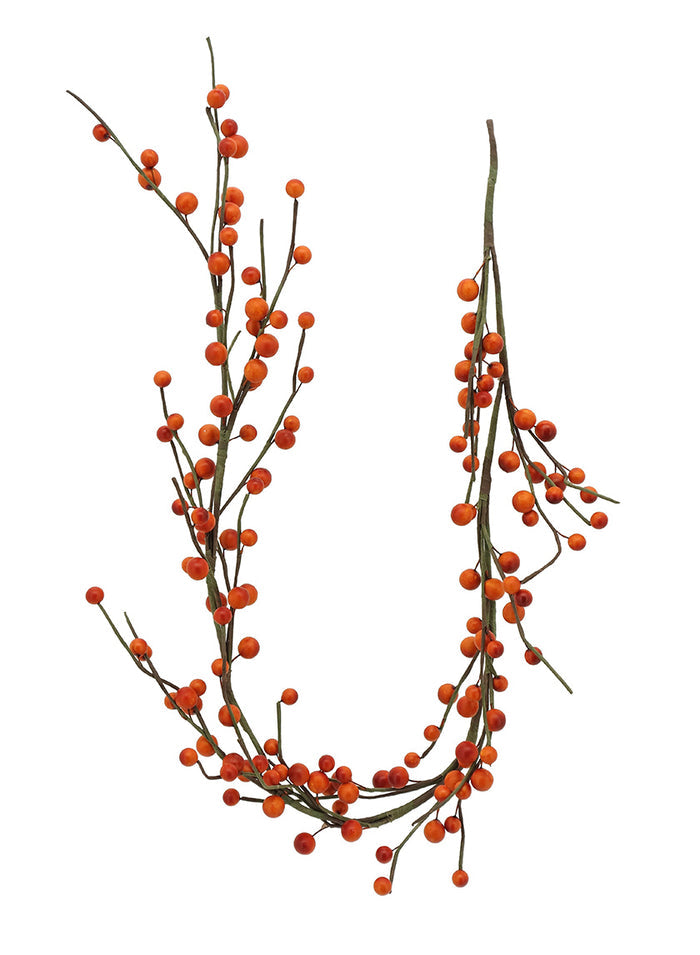 5ft Long Orange Berry Garland, Case of 6 Decor Jamali Garden