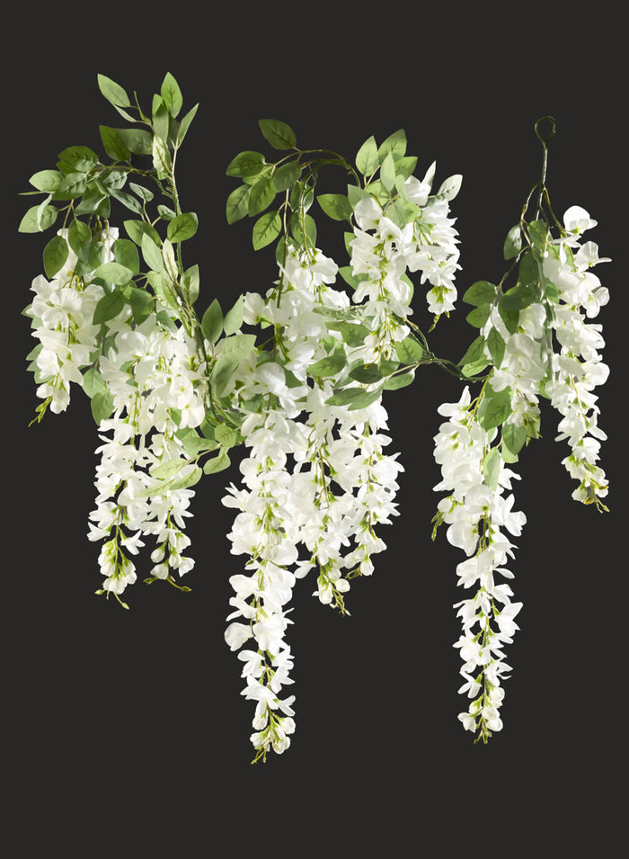5ft Long White Wisteria Garland Decor Jamali Garden
