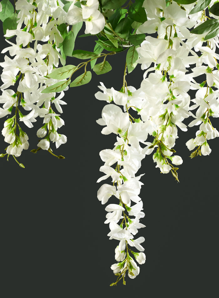 5ft Long White Wisteria Garland Decor Jamali Garden