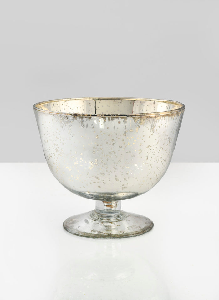 5in Tall Antique Silver Glass Bowl, Set of 2 Decor Jamali Garden