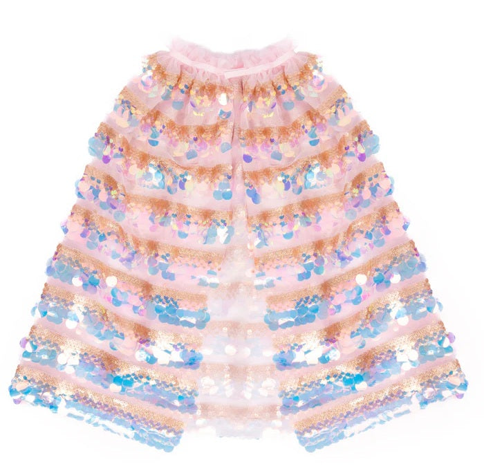 5th Avenue Pailette Cape, Gold/Light Pink, Size 4-6
