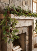 60in Long Jingle Bell Pine Cone Garland Decor Jamali Garden