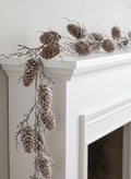 60in Long Snowed Pinecone Garland Decor Jamali Garden