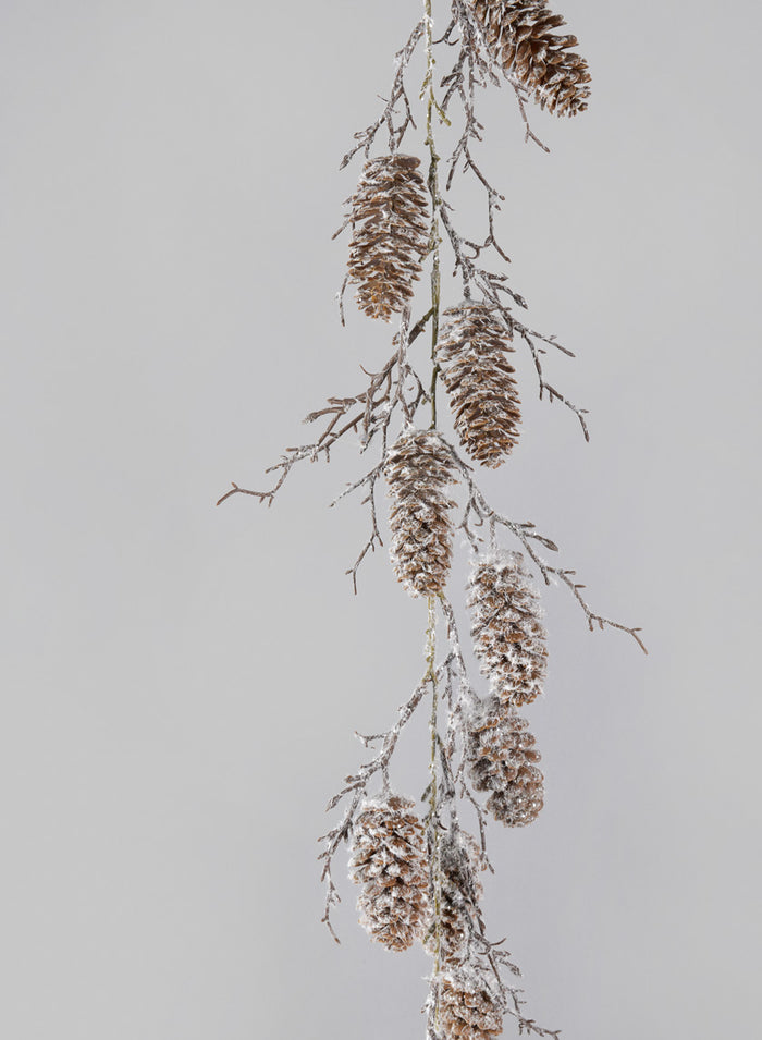 60in Long Snowed Pinecone Garland Decor Jamali Garden
