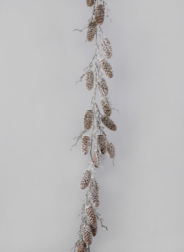 60in Long Snowed Pinecone Garland Decor Jamali Garden