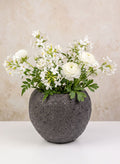6.25in Wide Boheme Black Lava Ceramic Fishbowl Pot, Case of 6 Decor Jamali Garden