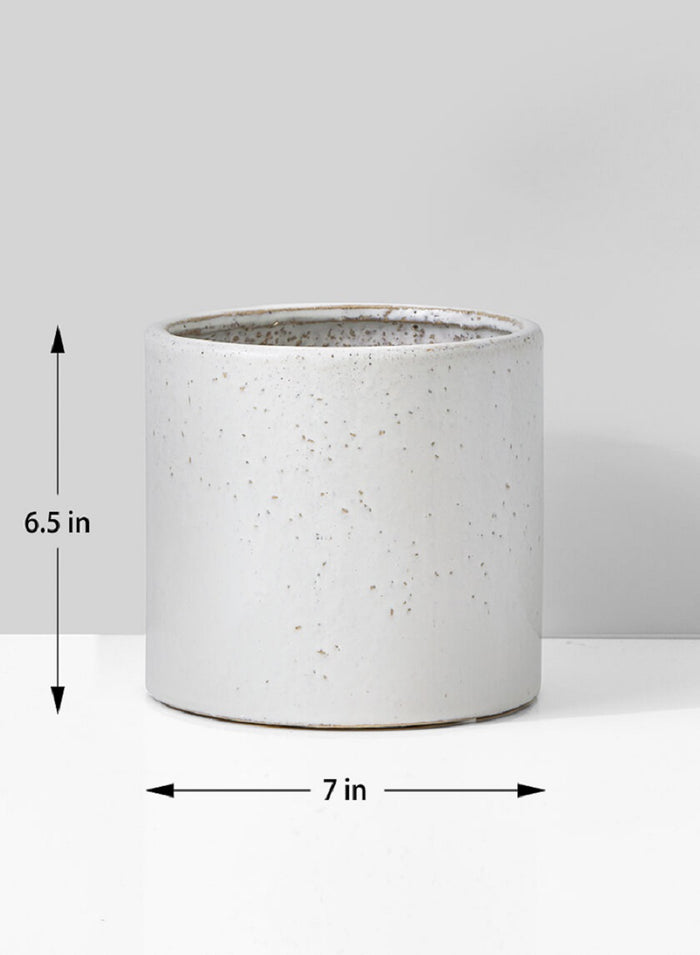 6.5in Tall Ceramic Round Cachepot Decor Jamali Garden