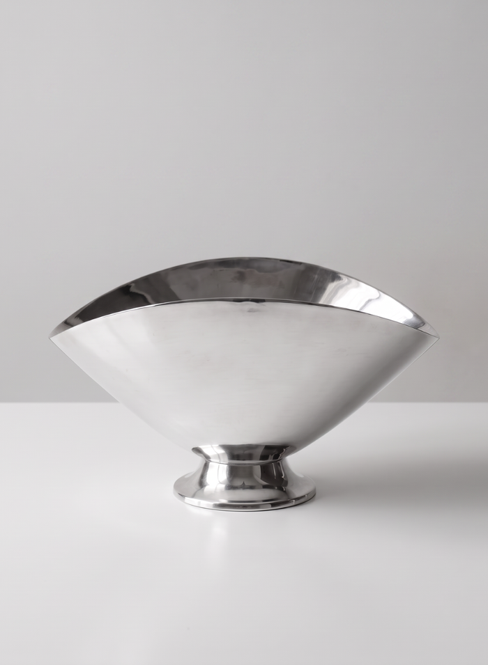 6.5in Wide Nickel Oval Bowl Decor Jamali Garden