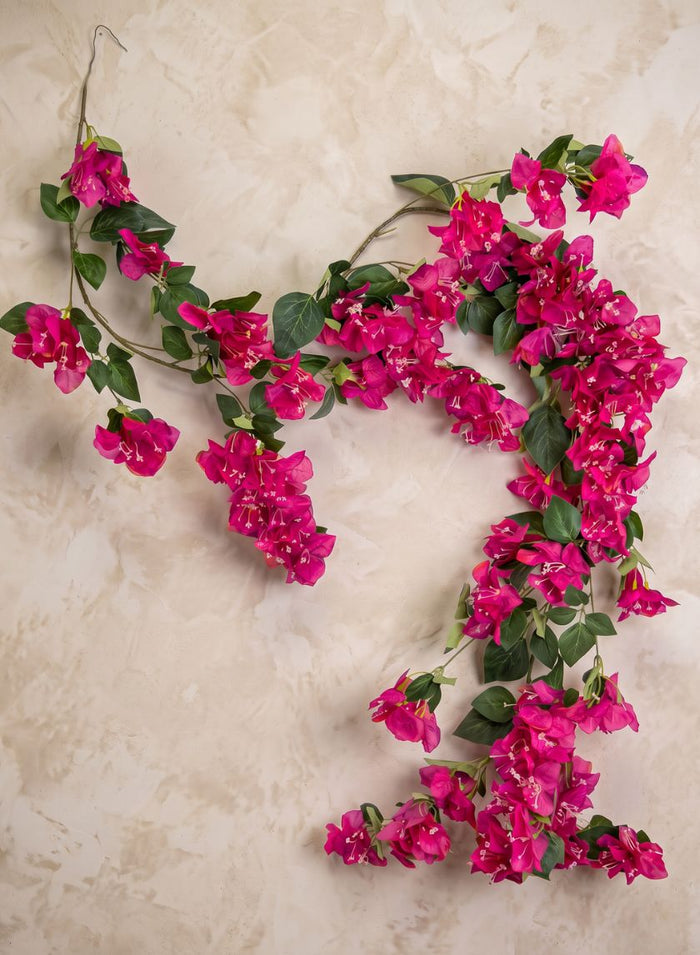 66in Long Fuchsia Climbing Bougainvillea Garland, Case of 12 Decor Jamali Garden