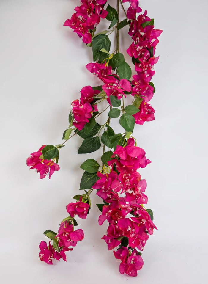 66in Long Fuchsia Climbing Bougainvillea Garland, Case of 12 Decor Jamali Garden