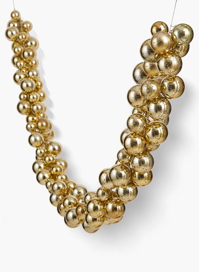 6ft Long Gold Mercury Glass Plastic Ball Garland Decor Jamali Garden
