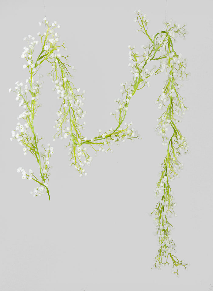 6ft Long Gypsophilia Baby's Breath Gardand, Case of 12 Decor Jamali Garden