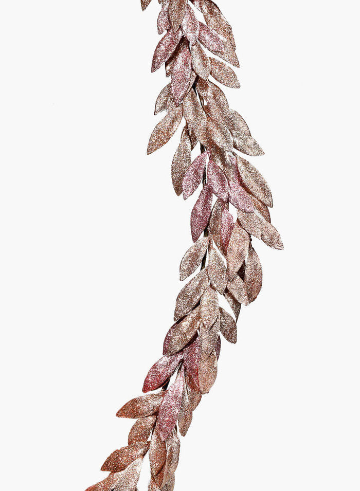 6ft Long Rose Gold Bay Leaf Garland Decor Jamali Garden