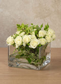 6in Long Low Cube Glass Bowl Vase Decor Jamali Garden
