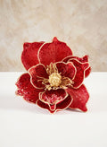 6in Long Red Magnolia Flower with Clip, Case of 12 Decor Jamali Garden