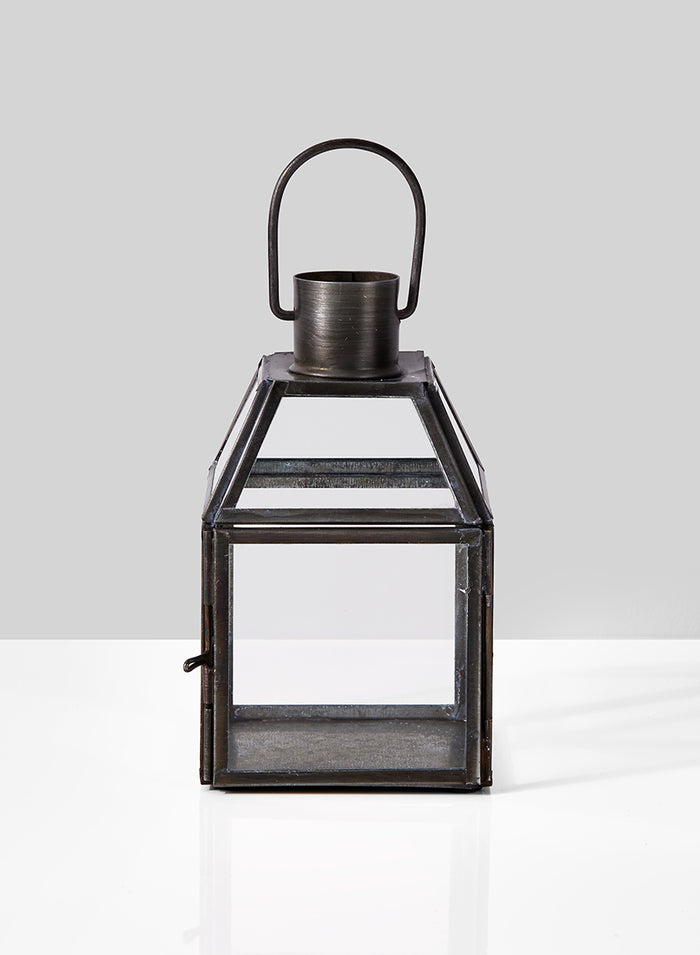 6in Square Antique Zinc Lantern Decor Jamali Garden