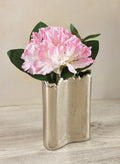 6in Tall Aluminum Elongated Iris Silver Tone Vase Decor Jamali Garden