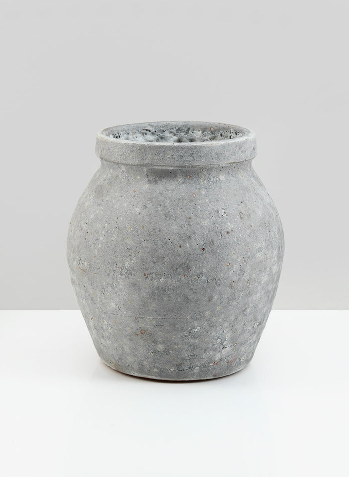 6in Tall Arita Aged Cement Amphora Vase Decor Jamali Garden