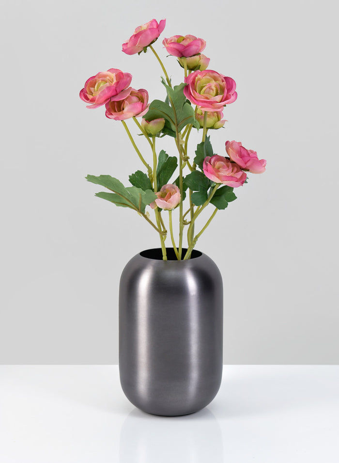 6in Tall Oviedo Stainless Steel Platinum Bullet Vase Decor Jamali Garden