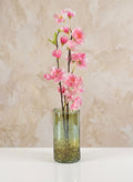 6in Tall Strasbourg Speckled Green Luster Glass Cylinder, Set of 4 Decor Jamali Garden