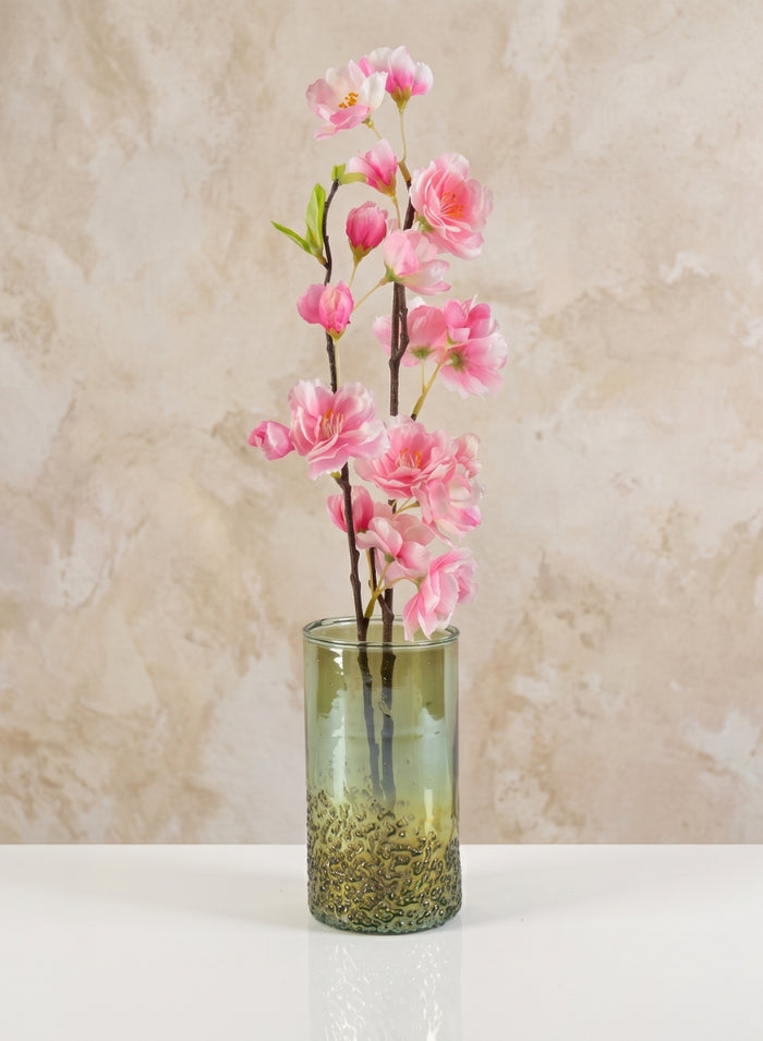 6in Tall Strasbourg Speckled Green Luster Glass Cylinder, Set of 4 Decor Jamali Garden