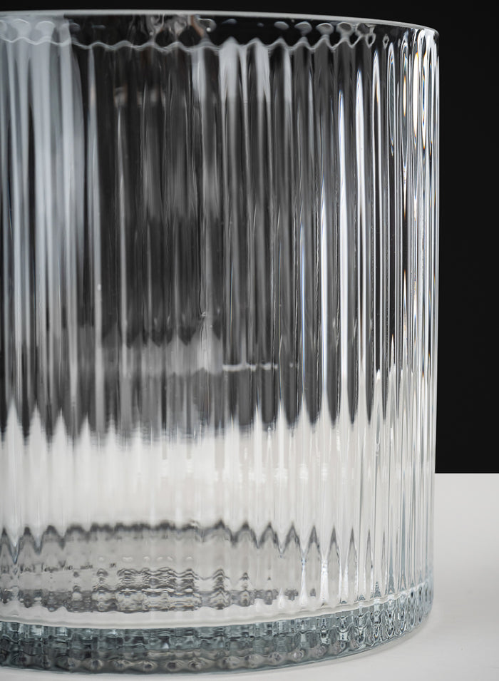 6in Tall Vienna Pleated Glass Cylinder Decor Jamali Garden