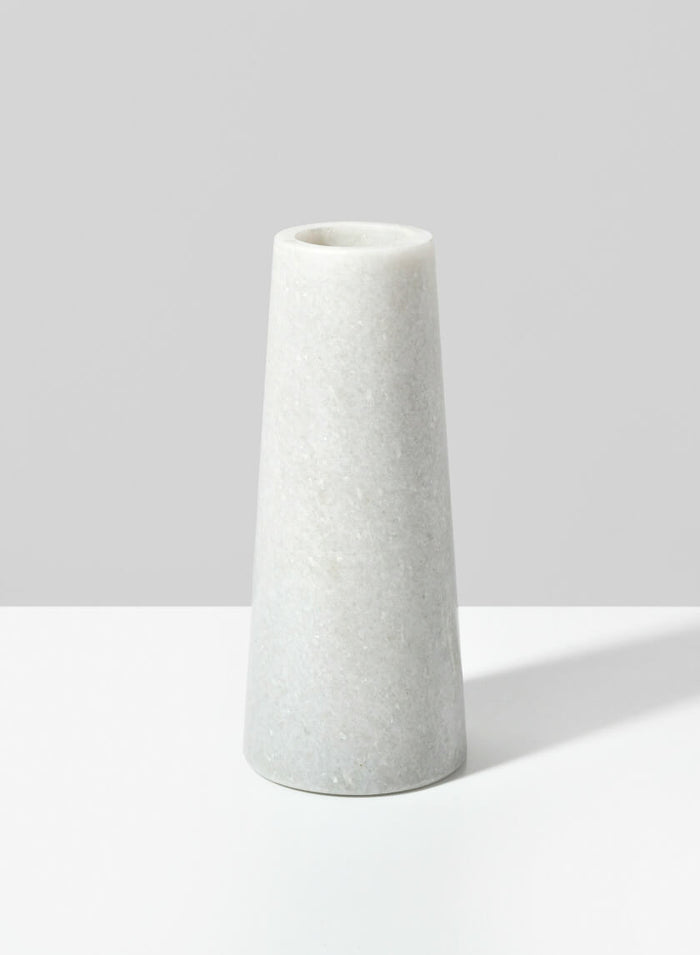 6in Tall White Marble Tuscan Column Vase Decor Jamali Garden