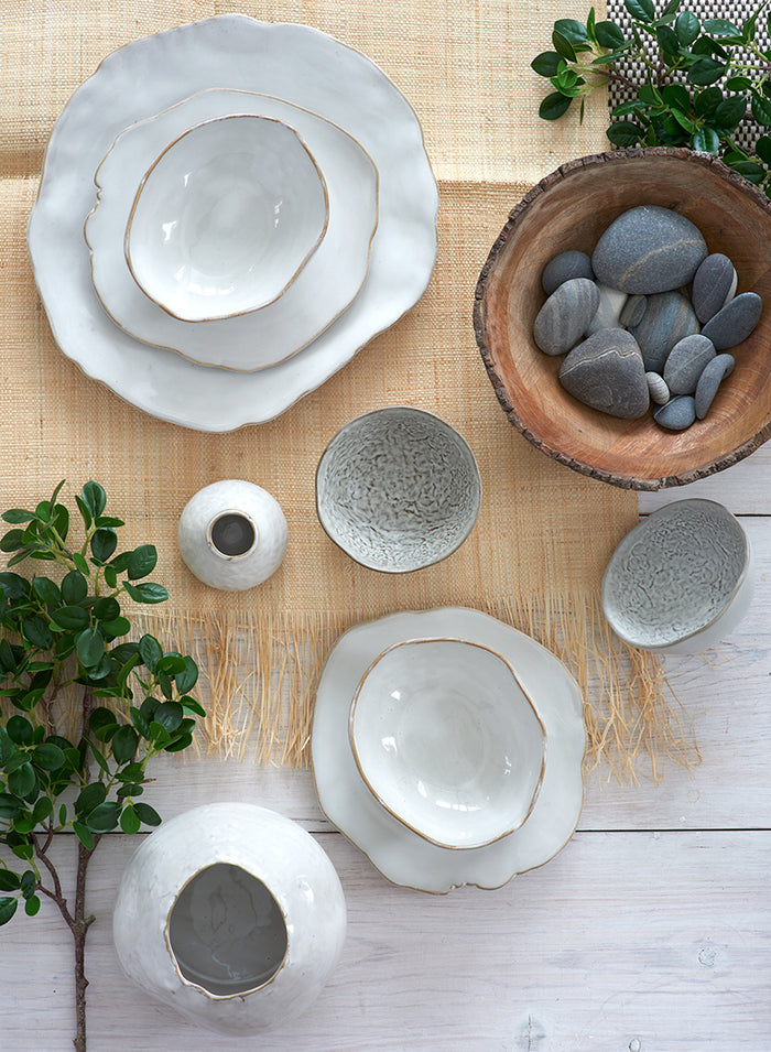 6in Wide Freeform Edge Ceramic Potter's Bowl Decor Jamali Garden