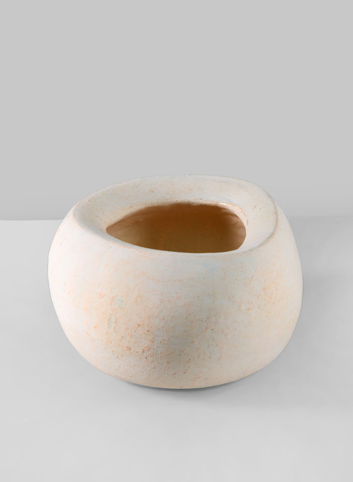 6in Wide Kasbah Natural Earth Tone Cement Bowl Decor Jamali Garden